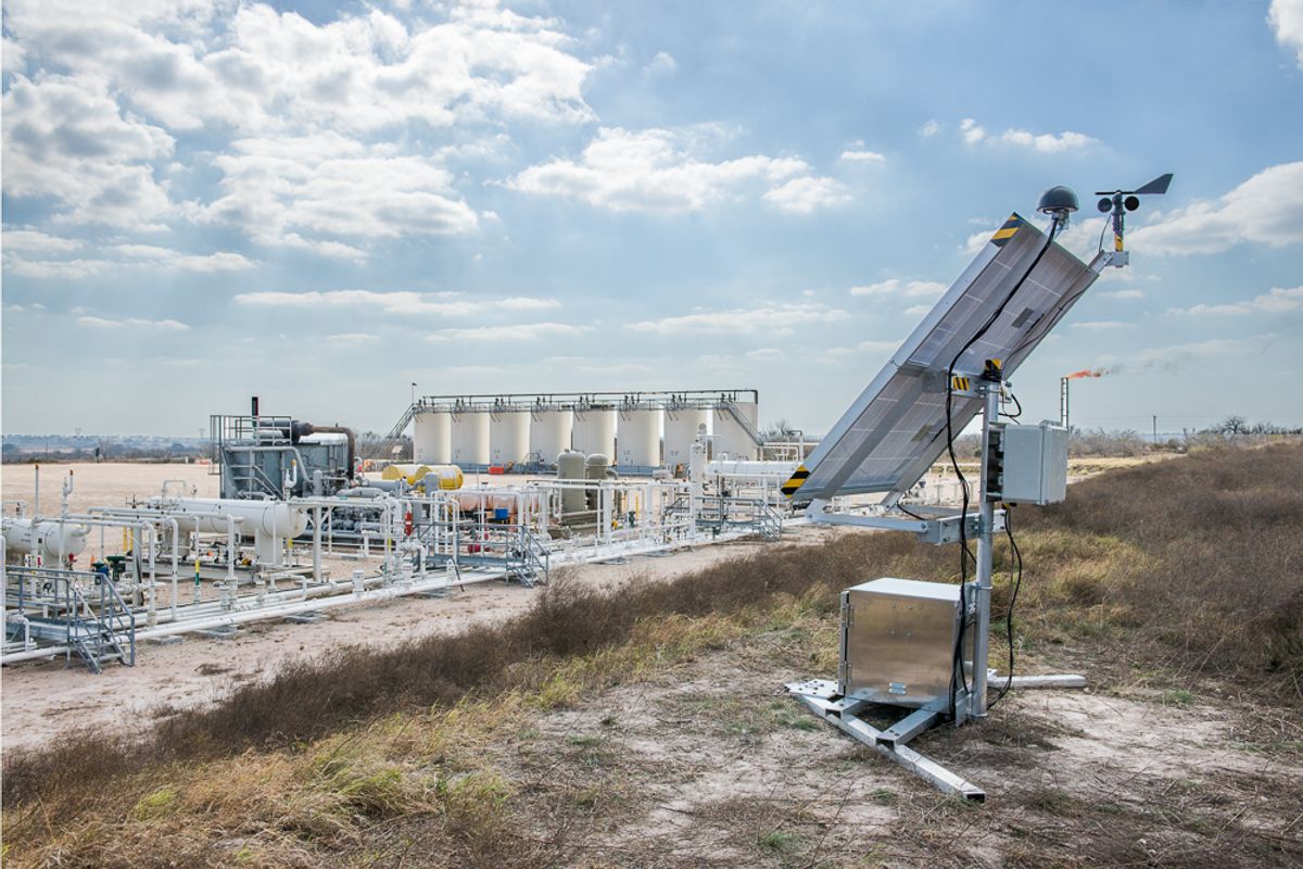 Pilot testing Quanta3's continuous methane monitoring system at a Texas drill pad