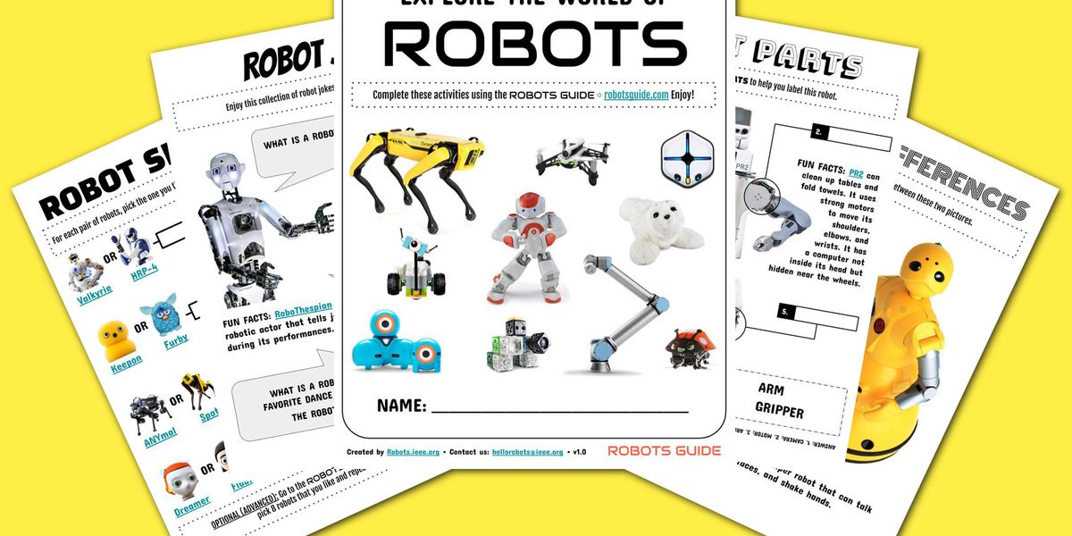Fun Activity Sheets Introduce Kids to the World of Robots