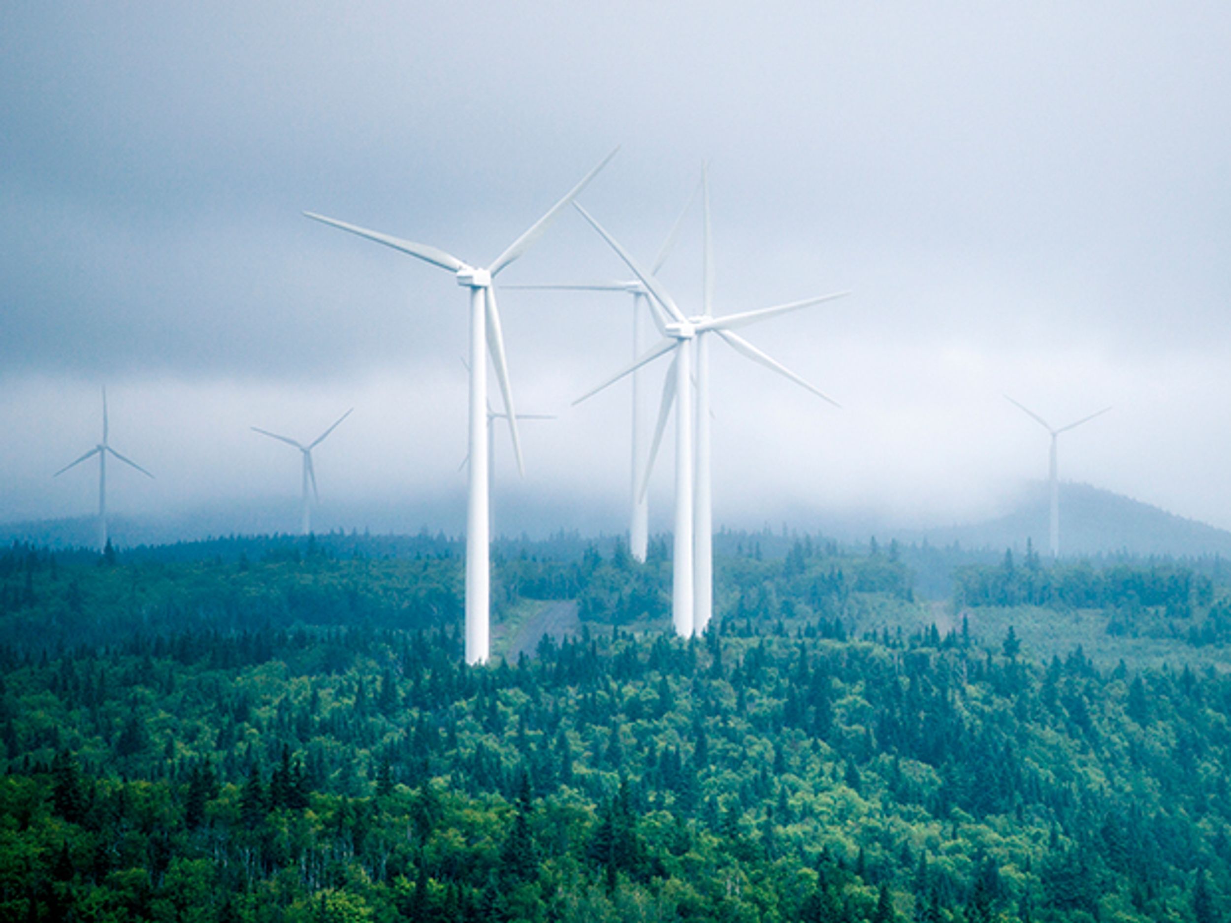 Quebec's wind farms can produce bursts of power to stabilize AC grid frequency