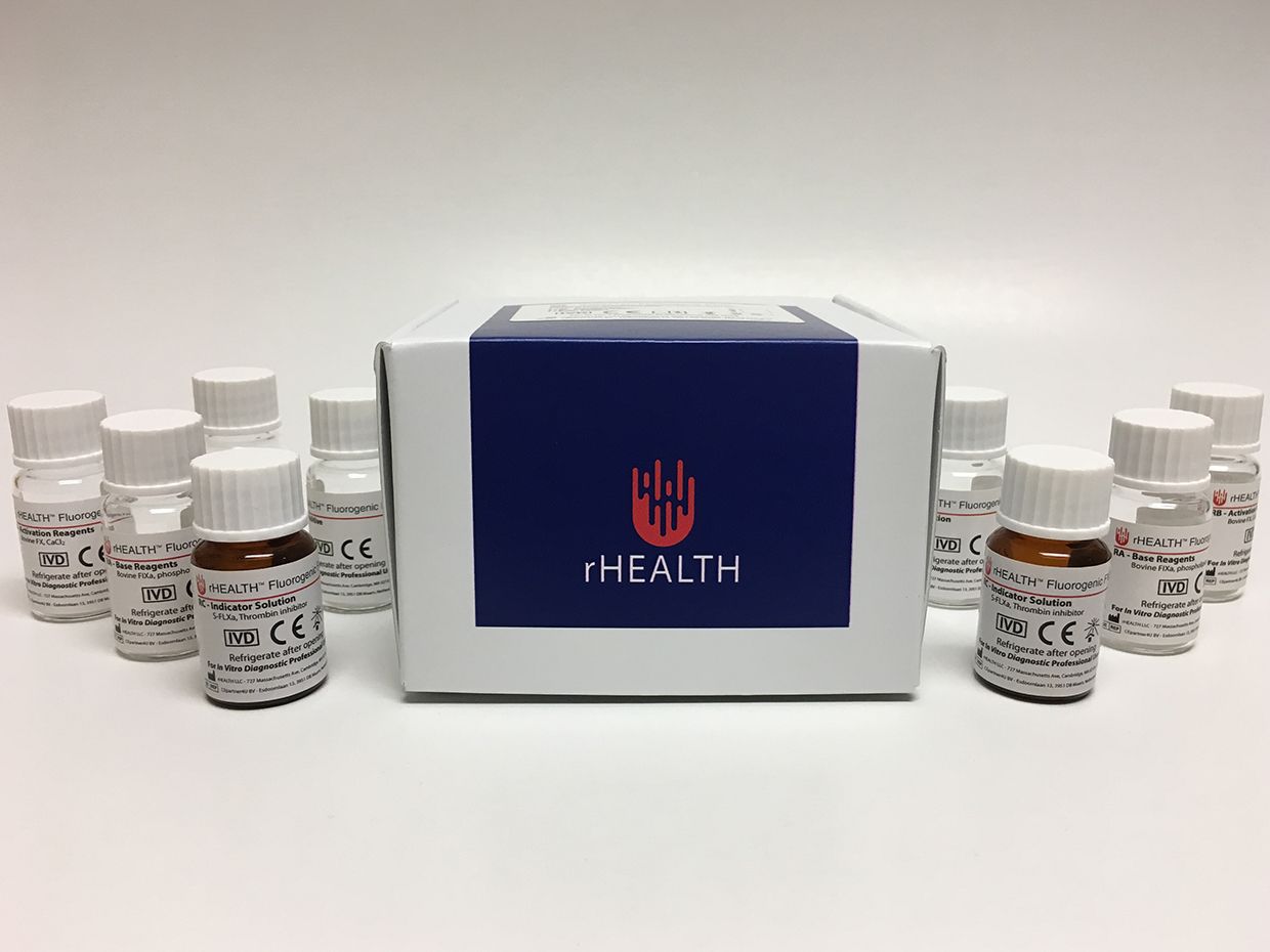rHEALTH's FVIII Hemophilia A blood testing kit.