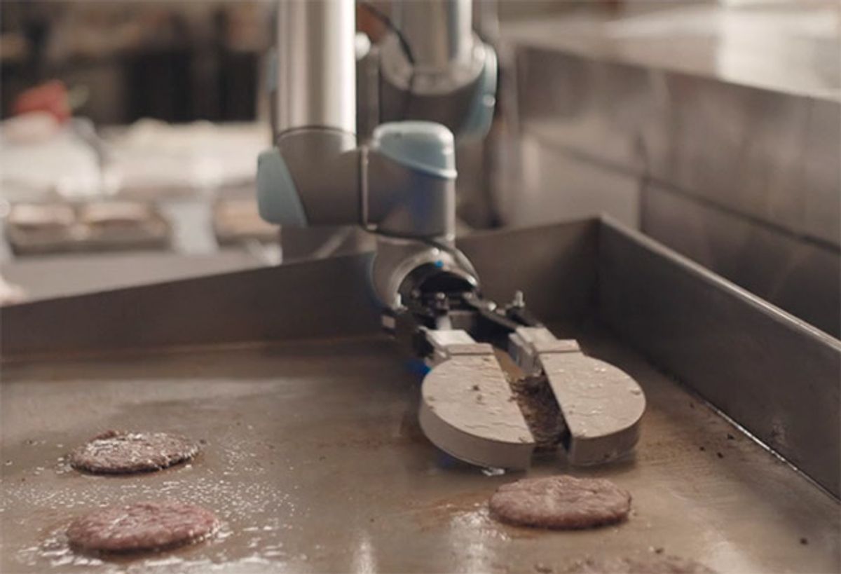 Robot flipping burgers