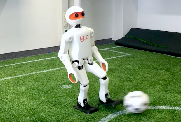 Robot playing soccer. 
