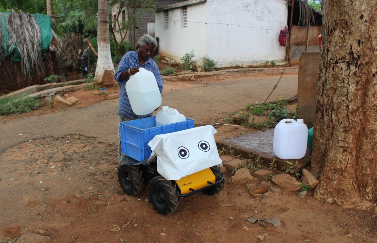 Robot Research in the Wild: Water Transport in Rural India