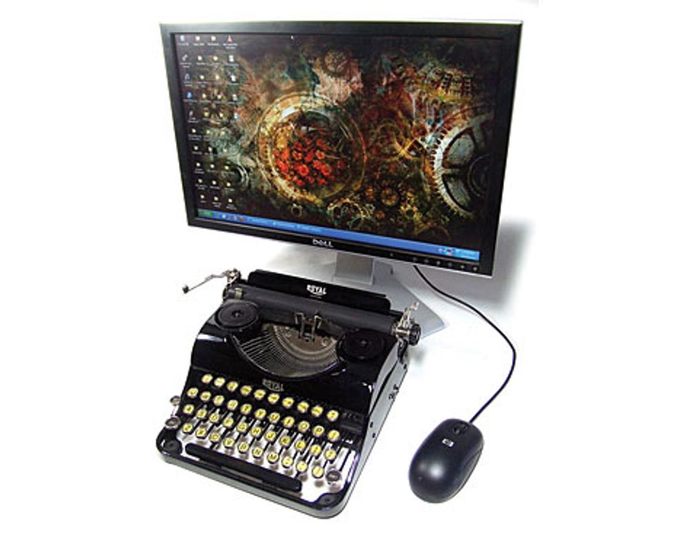 royal typewriter with PC