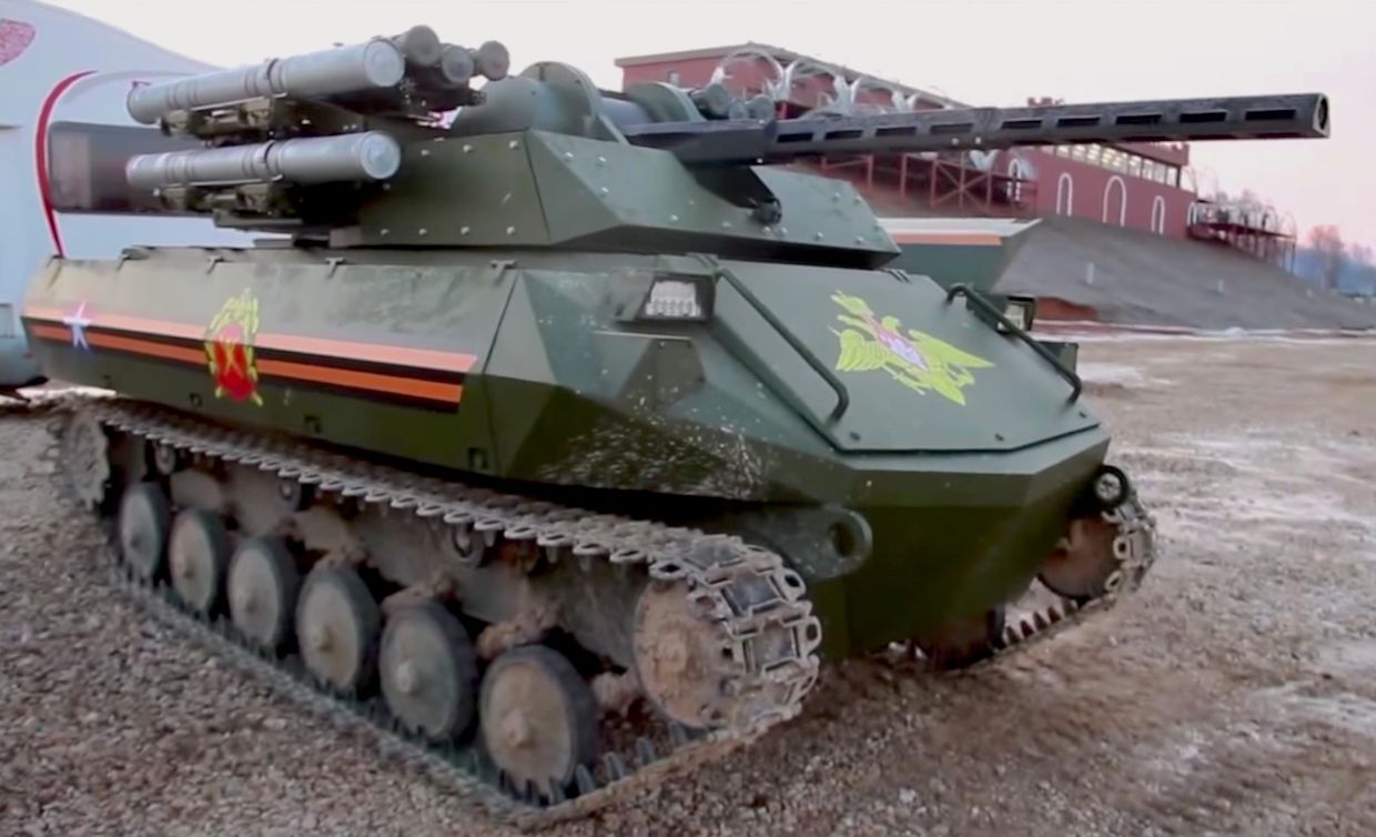 Russia's Uran-9 is an unmanned tank remotely controlled by human operators.