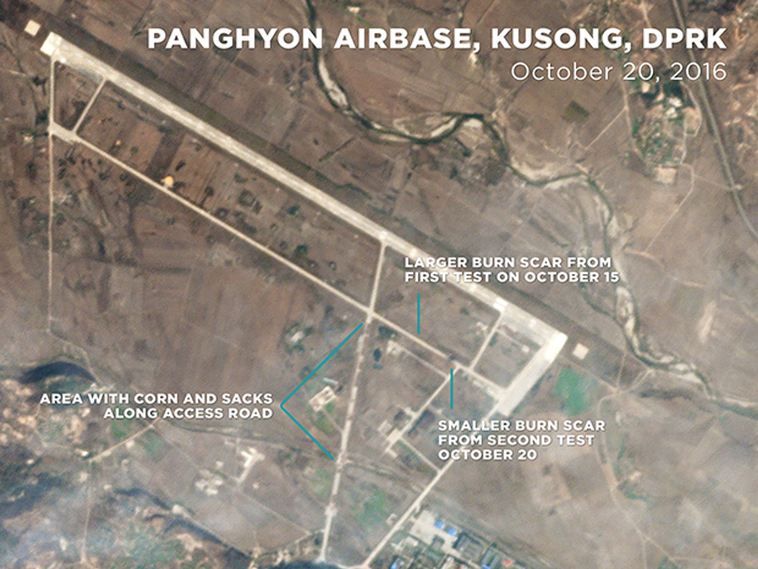 satellite image of North Korean airbase