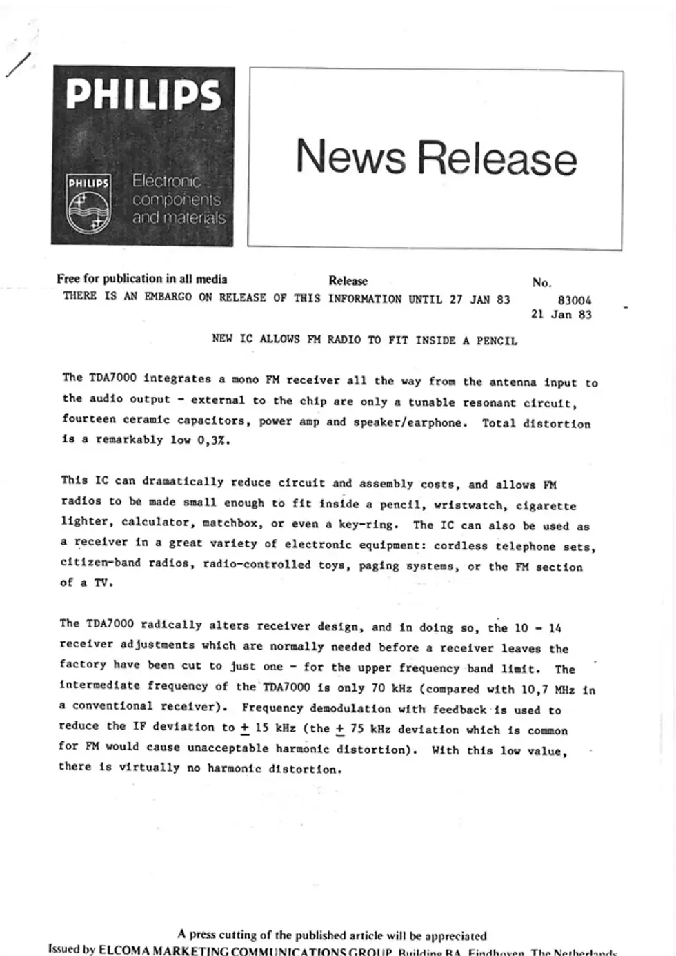 scanned copy of Philips News Release 