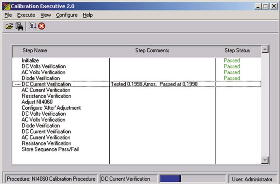 screenshot of calibration program