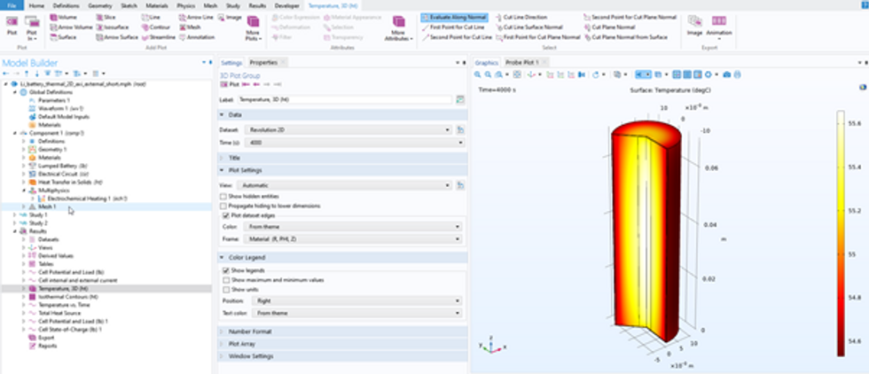 Screenshot of the COMSOL Multiphysics user interface.