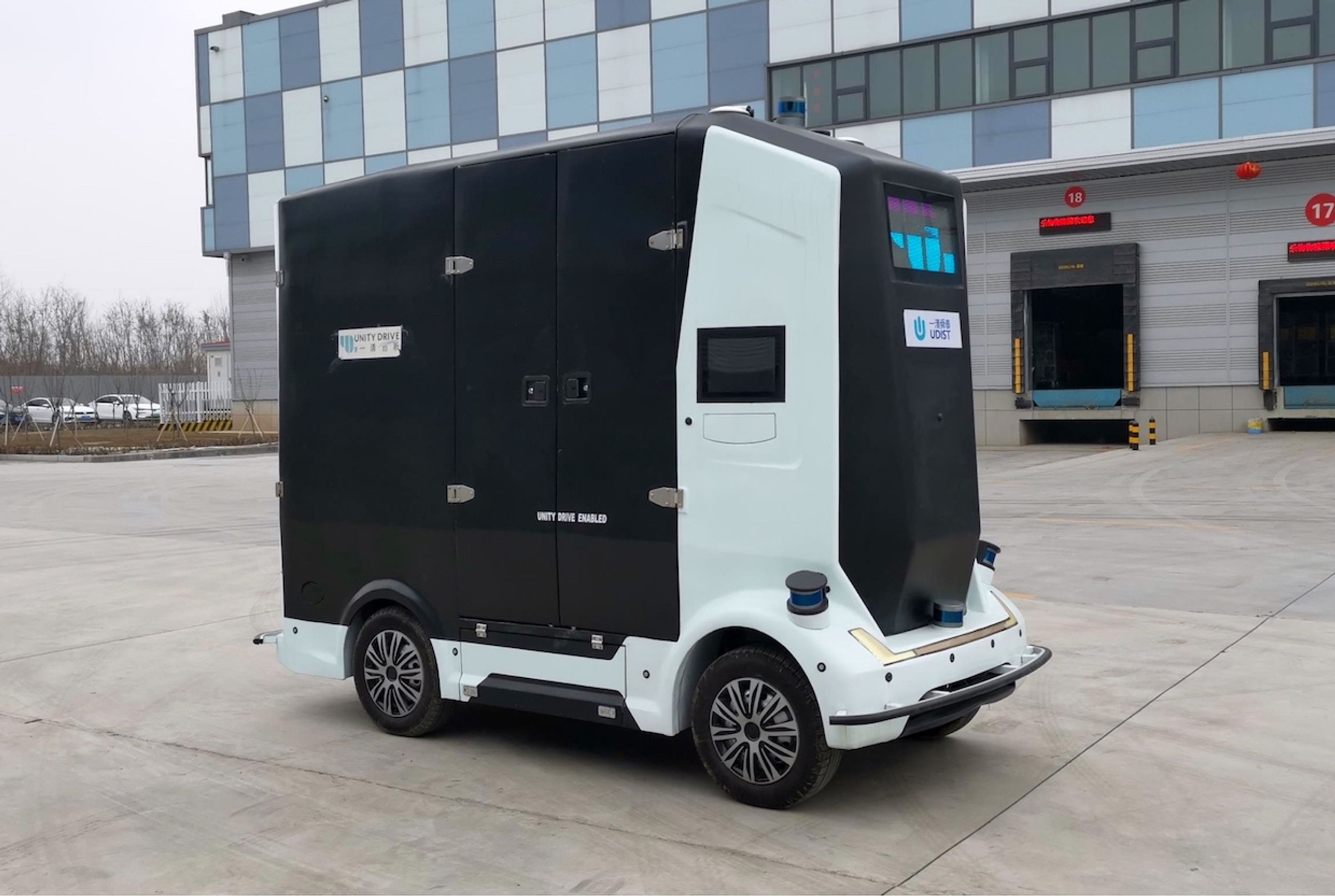 Self-driving delivery vehicle developed by Unity Drive Innovation (UDI)