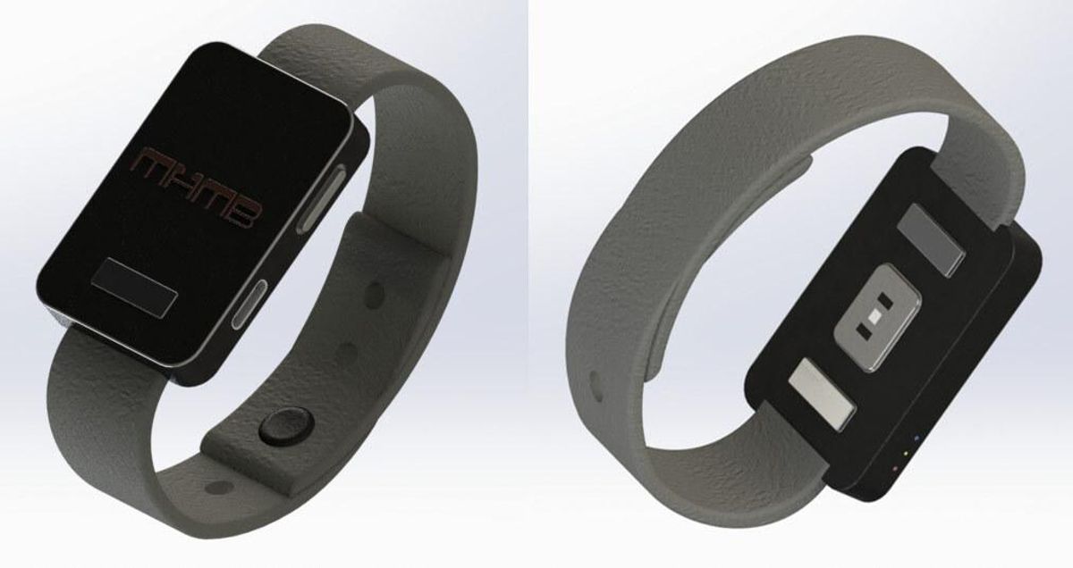 side by side front and back comparable of black smart watch