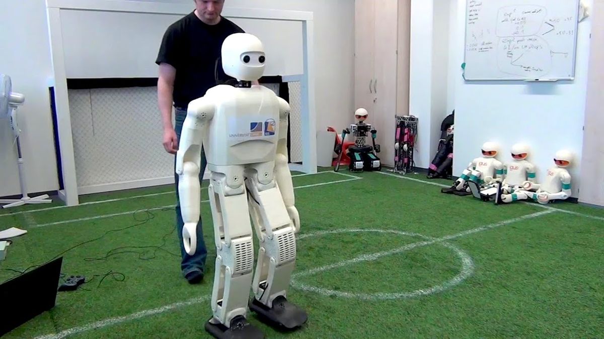 Soccer playing humanoid robot