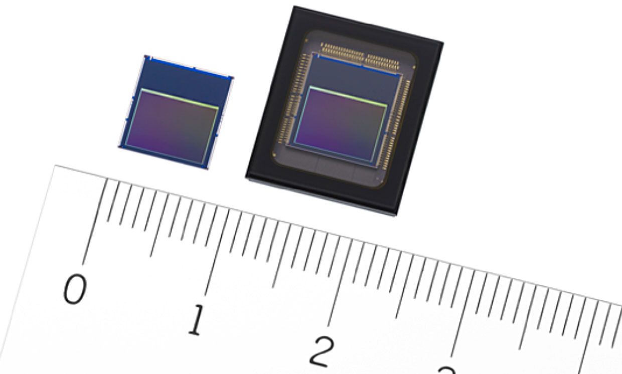 Sony's new smart image sensor, in bare and packaged form