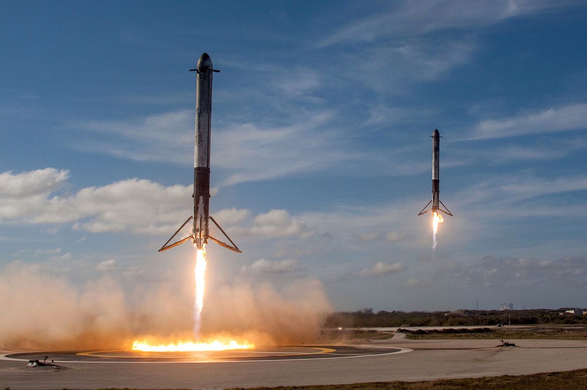 SpaceX's double booster rocket landing