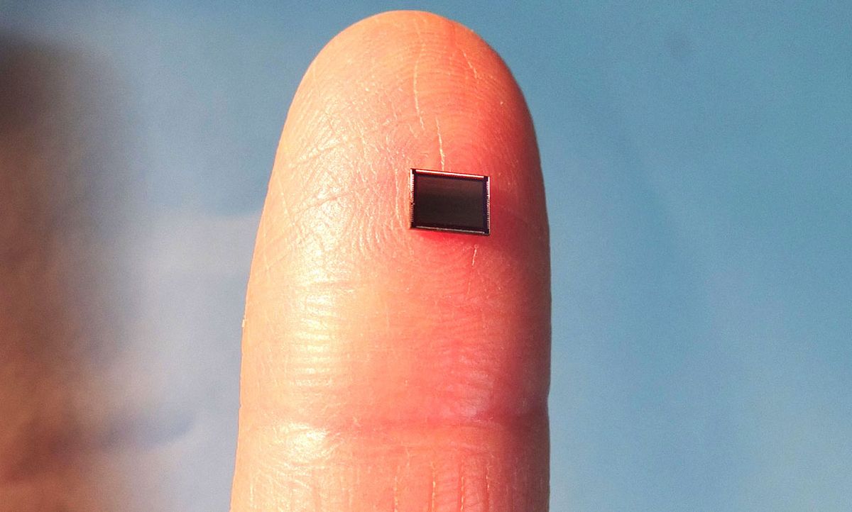 STATICA processor on a fingertip for scale