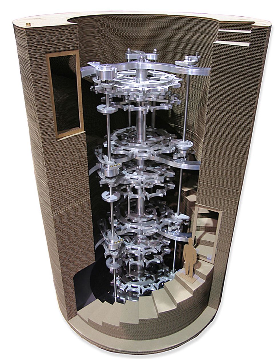 tall vertical chamber that houses clock