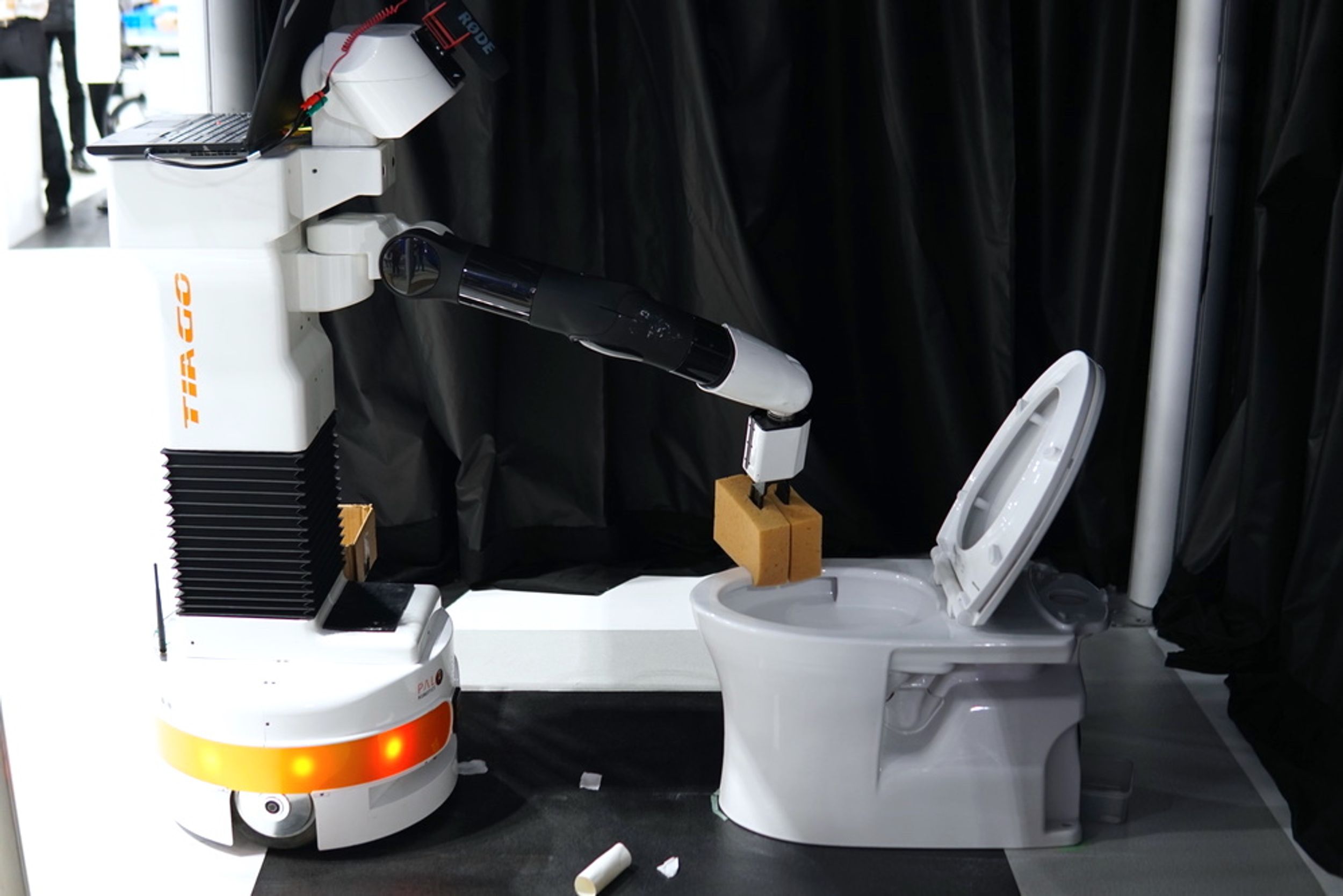 Team Homer teaches TIAGo to autonomously clean a toilet, and it's about time