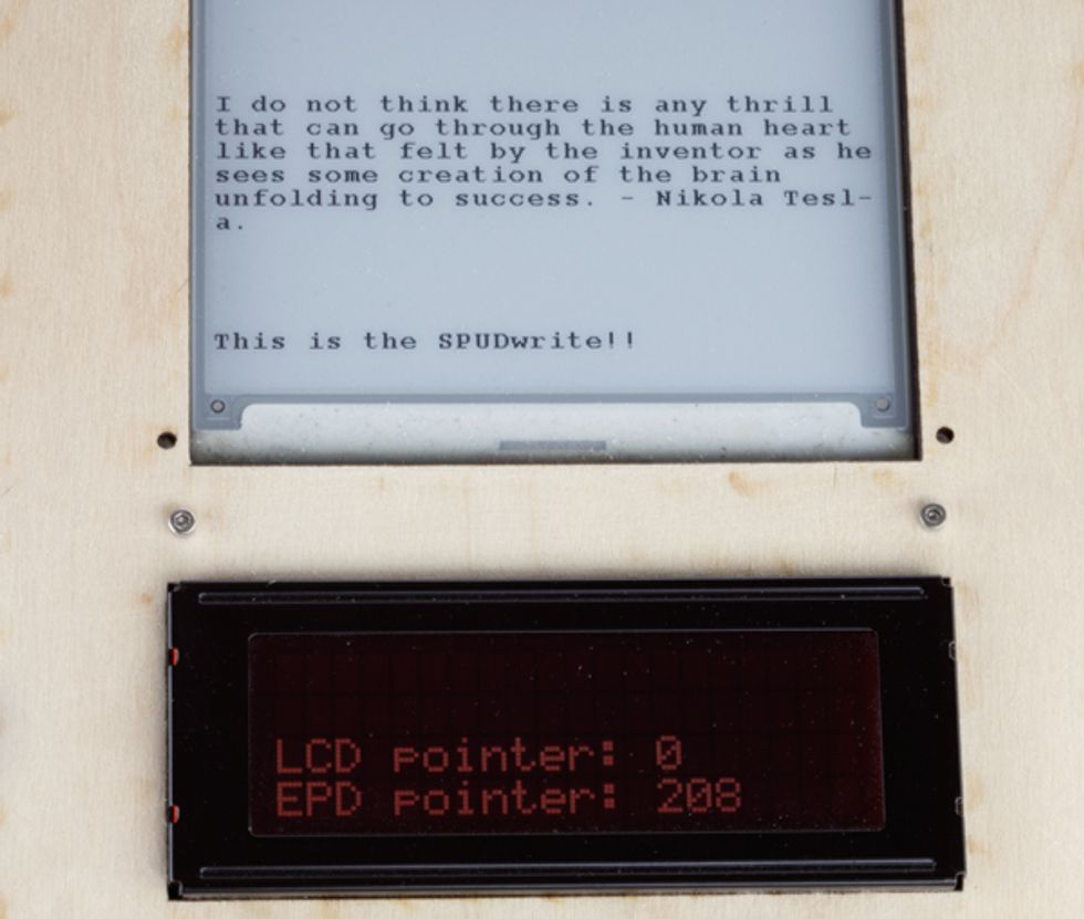 The e-ink display for reading.