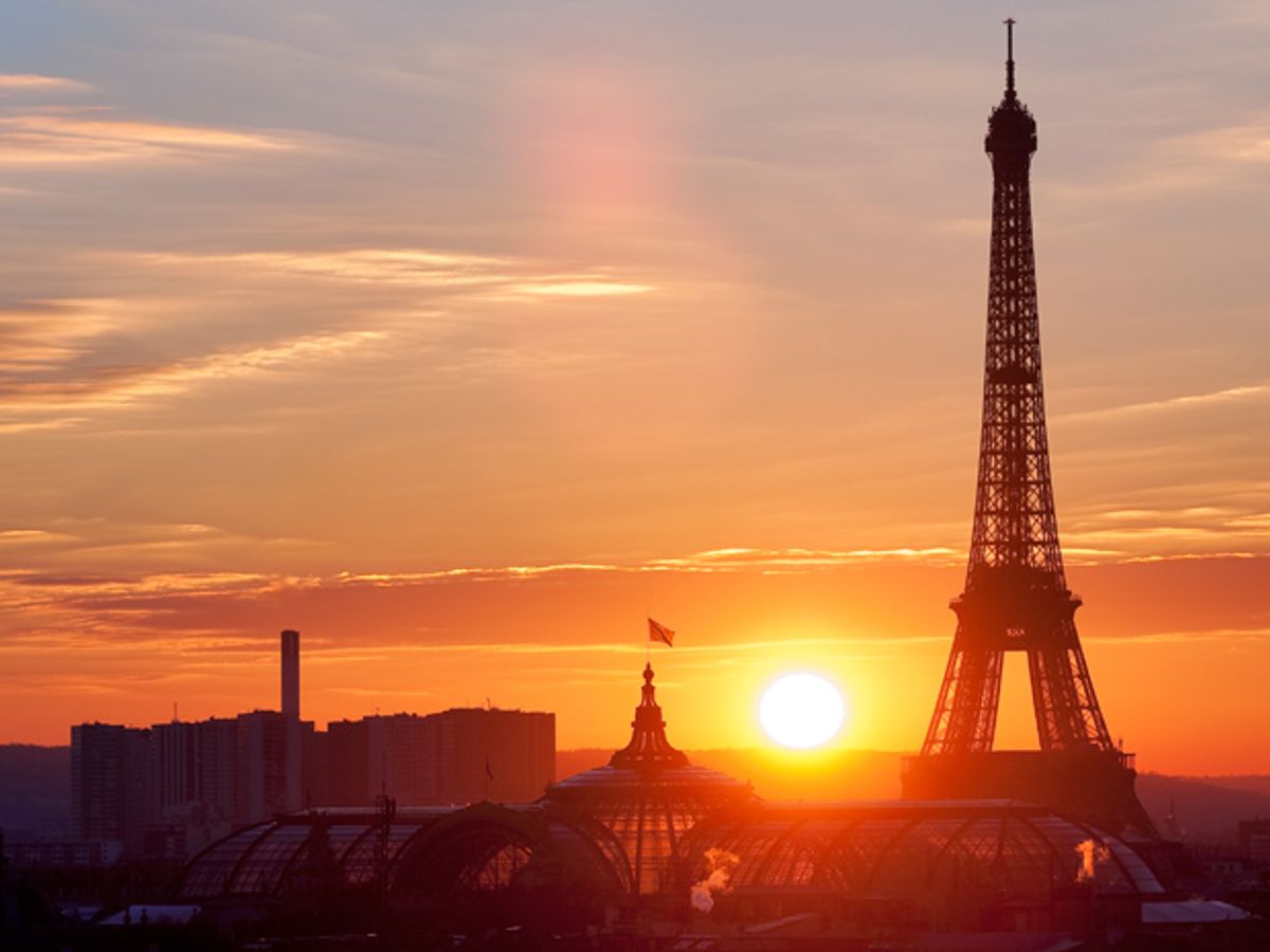 The Eiffel Tower at sunset