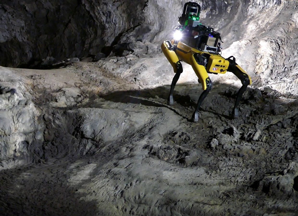 Spot robot explores lava cave