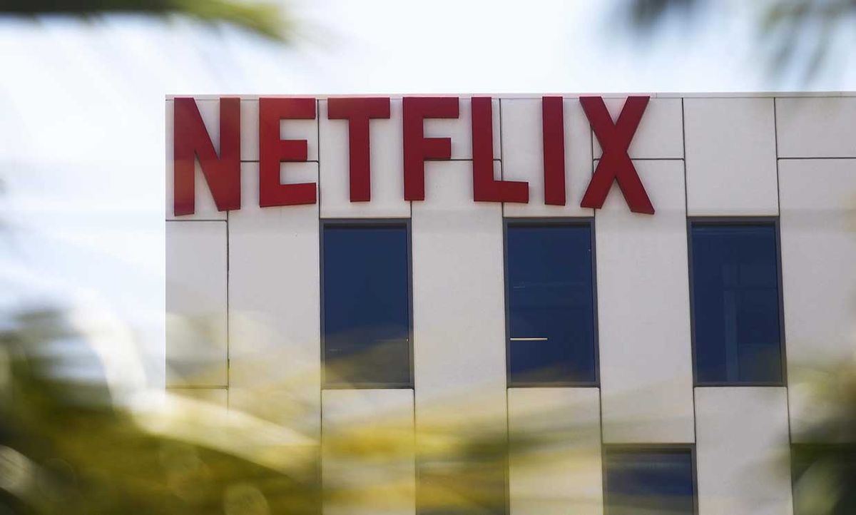 The Netflix logo is displayed at Netflix offices on Sunset Boulevard on May 29, 2019 in Los Angeles, California.