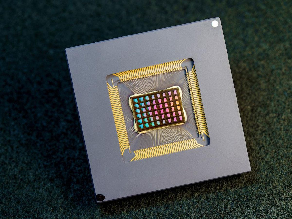the NeuRRAM chip against a black background