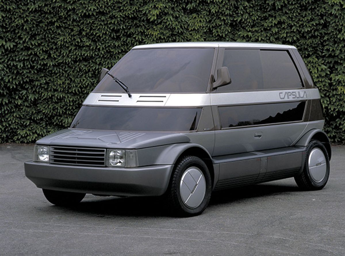 The original 1982 ItalDesign Capsula concept car, a strange dark grey car