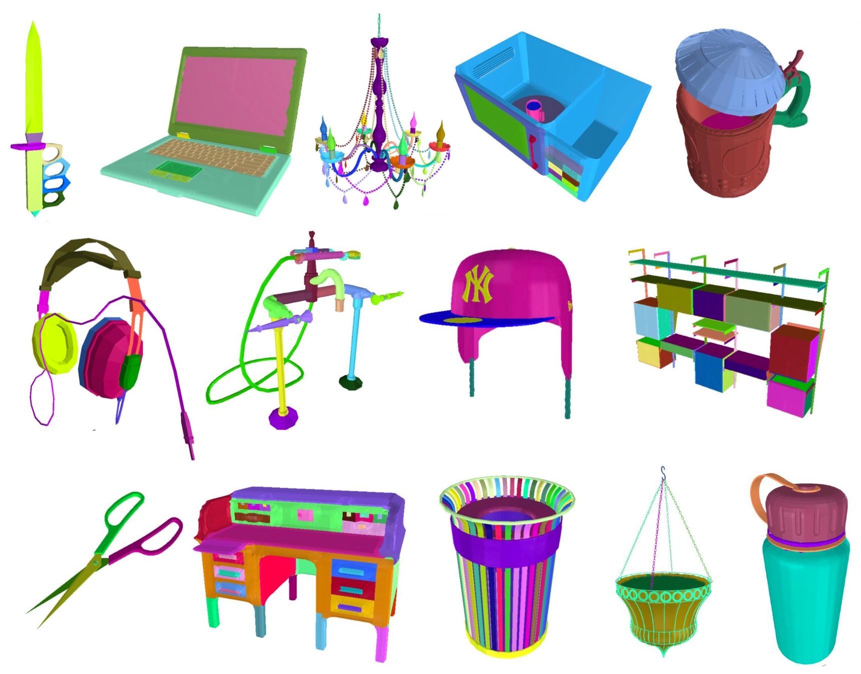 PartNet is a consistent, large-scale dataset of 3D objects annotated with fine-grained, instance-level, and hierarchical 3D part information