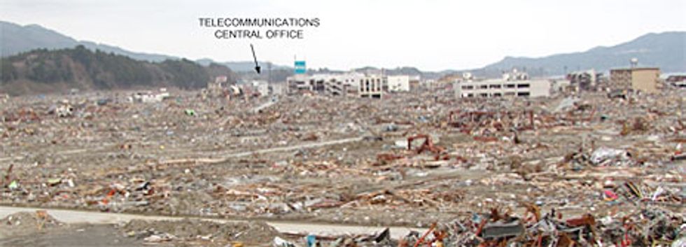 The telecommunications central office in Rikuzentakata was one of the few buildings still standing after the tsunami.