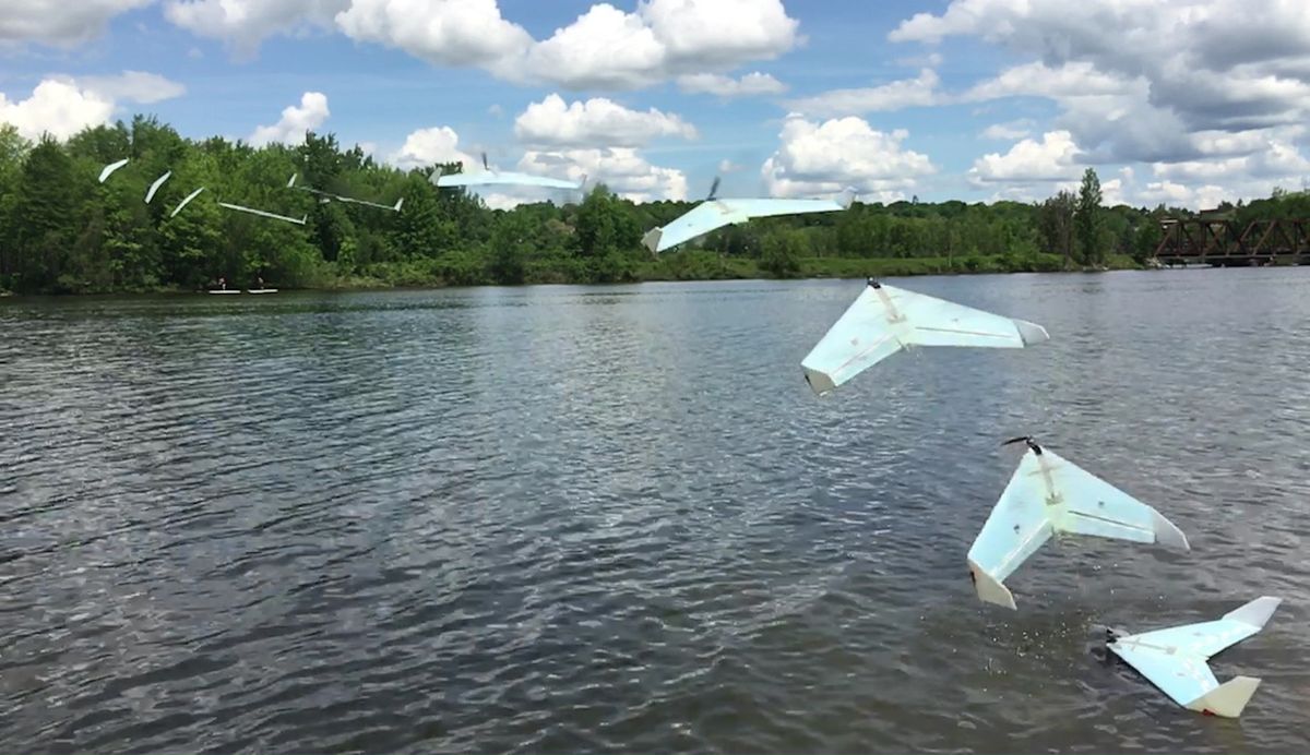This aquatic drone has a clever mechanism that allows it to efficiently take off and land on water
