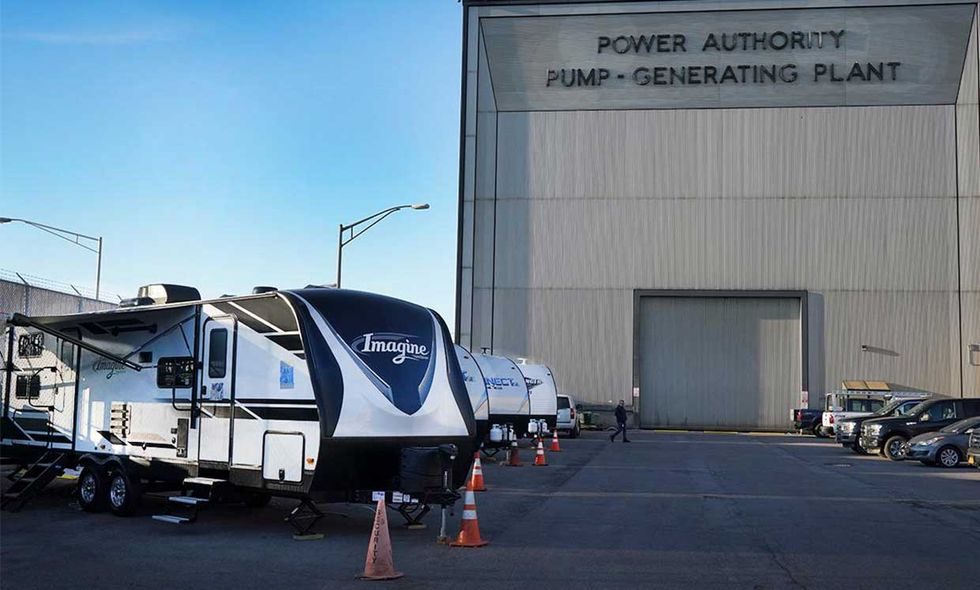 Trailer camp set up by the New York Power Authority.