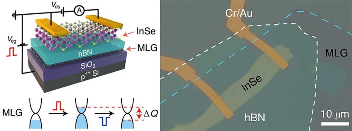 Two-dimensional indium selenide-based floating-gate memory device