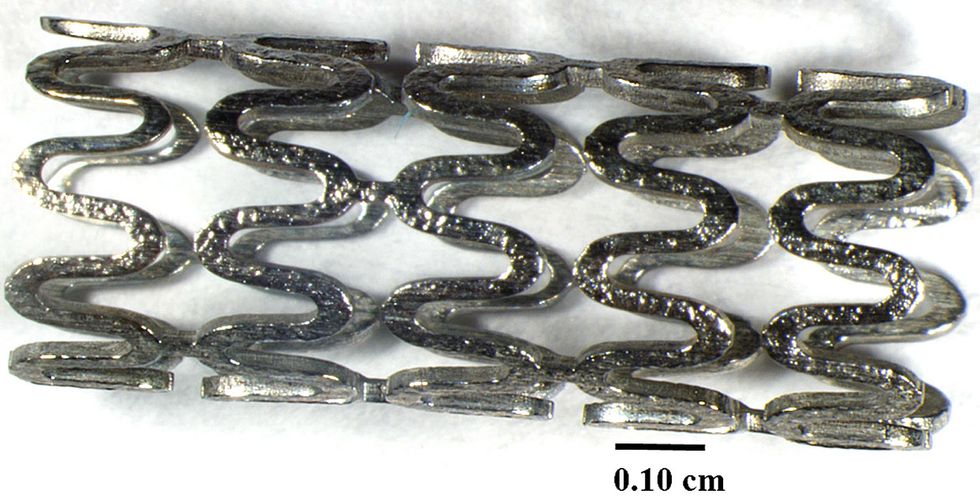University of Pittsburgh stent made from alloys. 