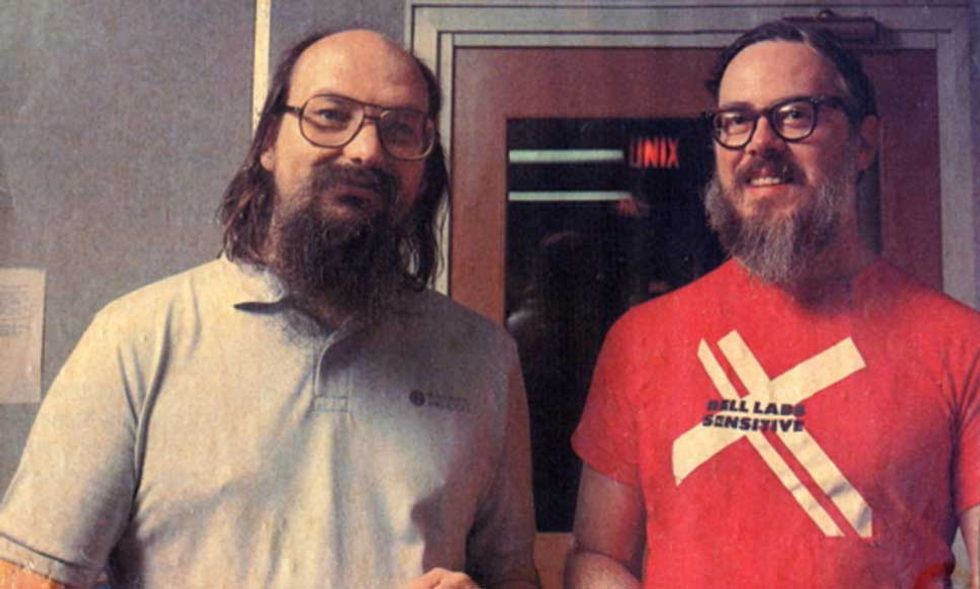 Unix creators Ken Thompson and Dennis Ritchie. 