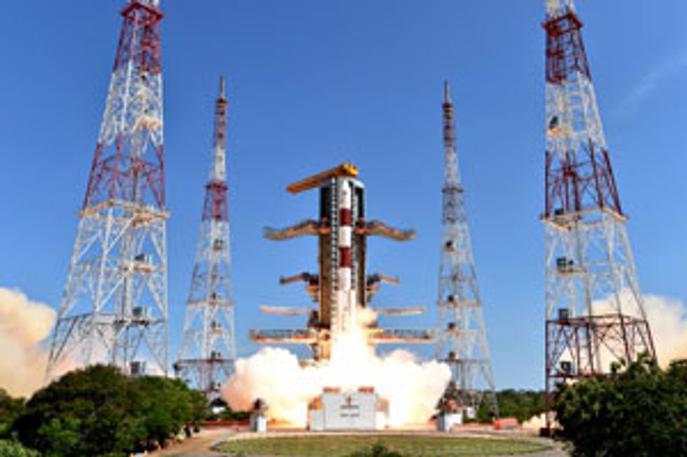Up and away: The Indian Space Research Organization launched Claire in June.