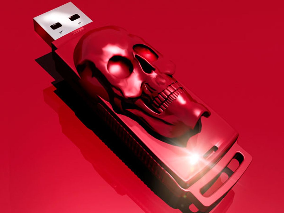 USB thumb drive with skull
