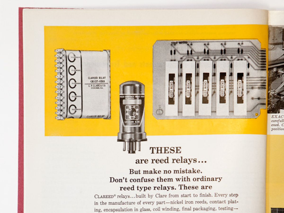Vintage ad showing reed relays
