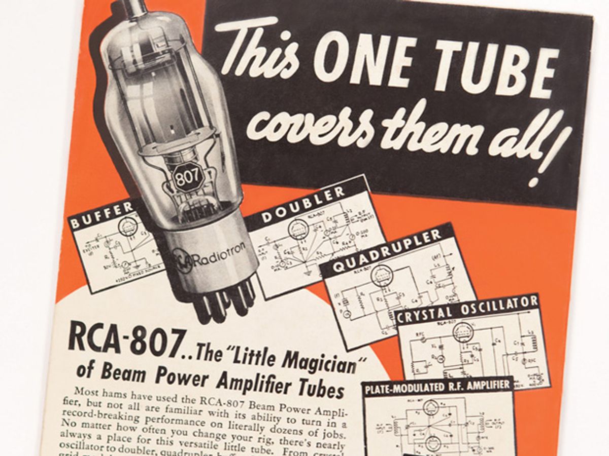 Vintage announcement for RCA-807 radio tube
