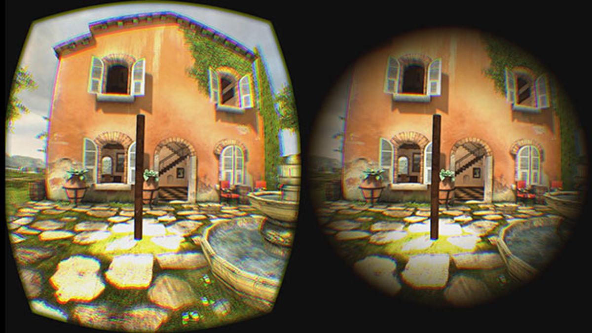 Virtual reality scene from a Tuscan village simulation