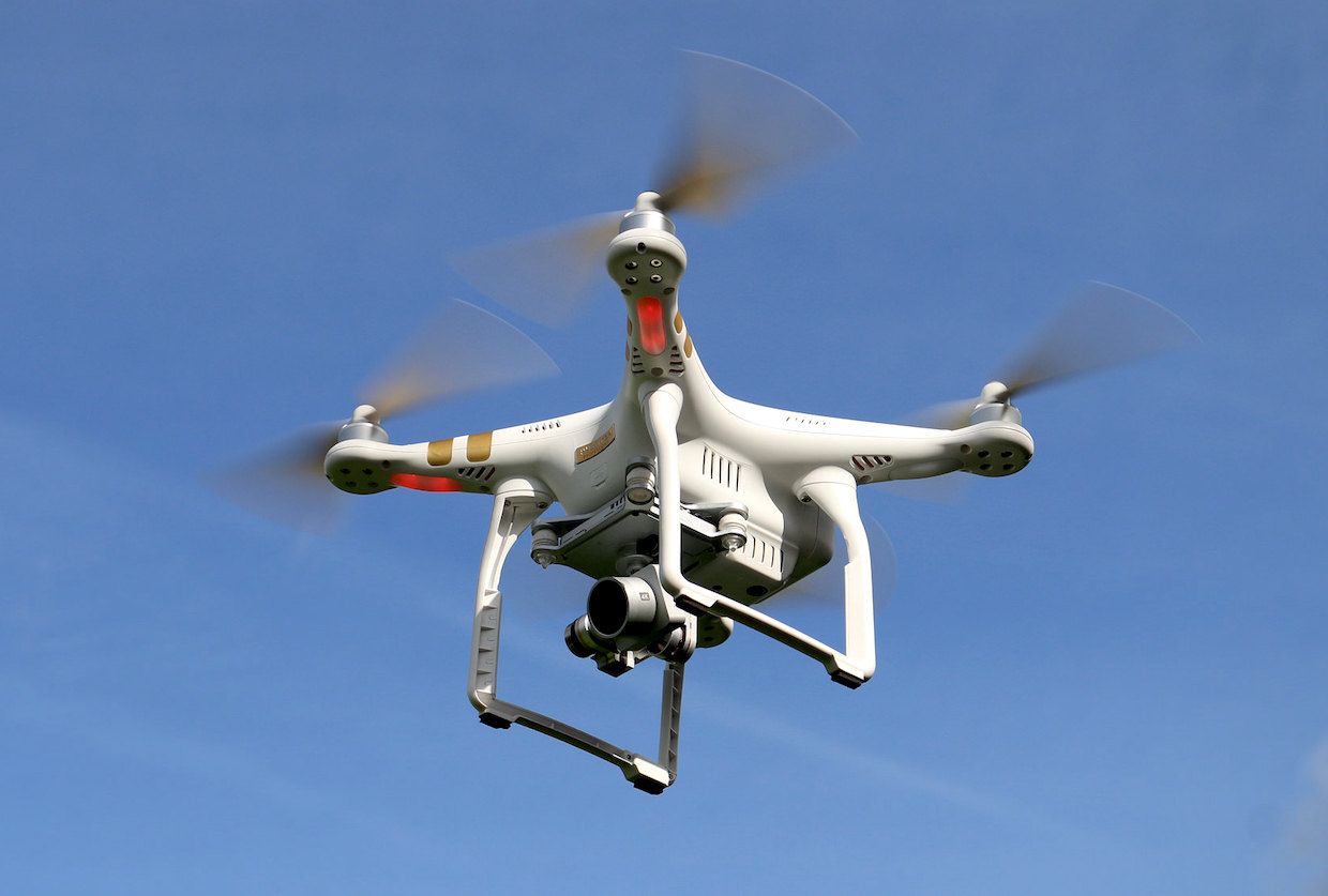 DJI Phantom drone flying