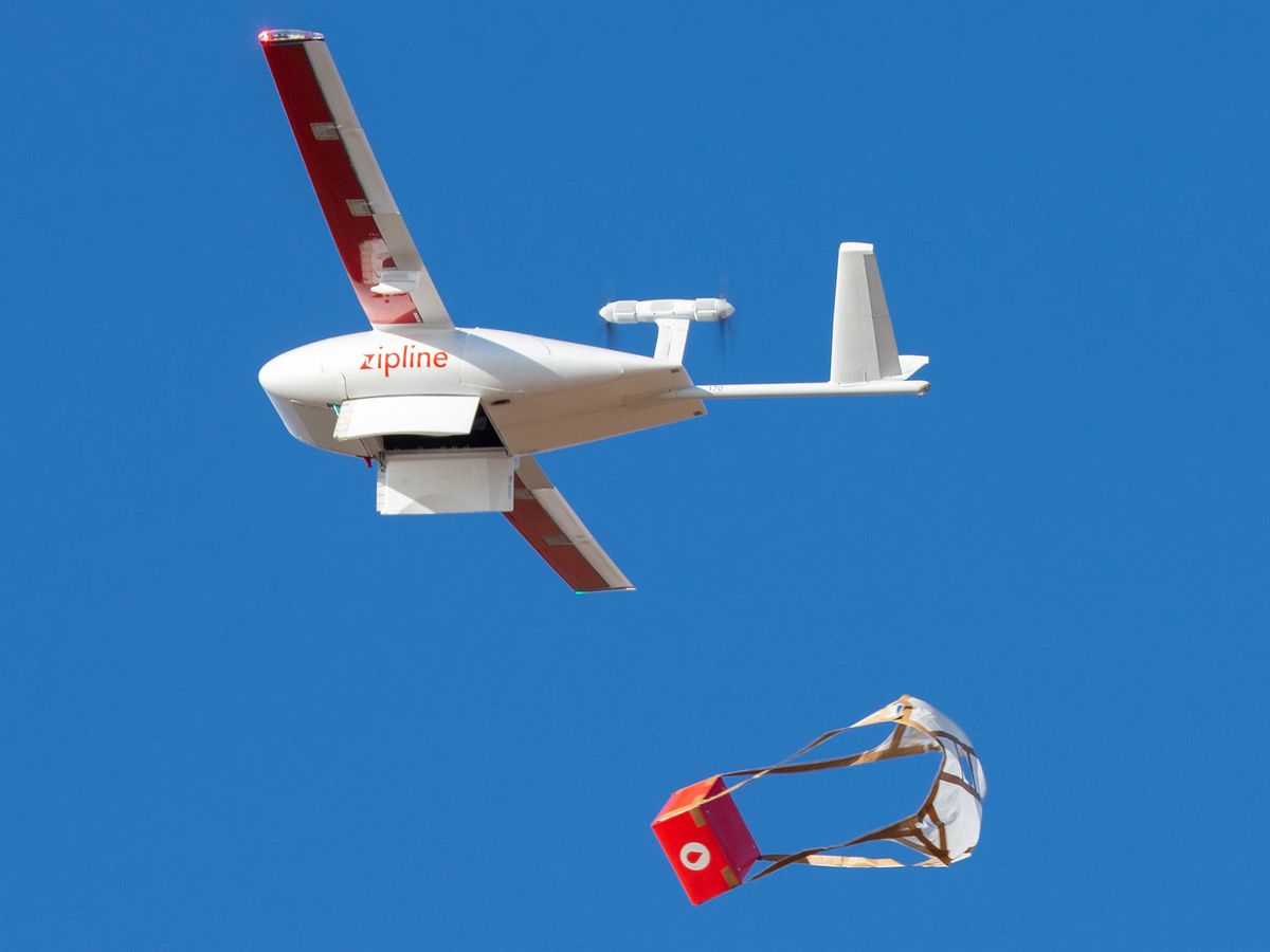 Zipline drone prepares to launch
